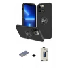 MARSİLYAN™- iPhone 13 Pro Max Kılıf Odak Form Prime - Siyah Bilvis Hayalet Cam Ekran Koruyucu + Renkli Kamera Lens Koruma Cam - SI