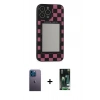 MARSİLYAN™- iPhone 13 Pro Max Kılıf Odak Klasik Serisi - Şeffaf 360 Full Body Arka Koruyucu + Mavi Neon Fosforlu Kamera Lens