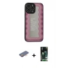 MARSİLYAN™- iPhone 13 Pro Max Kılıf Odak Klasik Serisi - Şeffaf 360 Full Body Arka Koruyucu + Renkli Kamera Lens Koruma Cam - TU