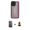 MARSİLYAN™- iPhone 13 Pro Max Kılıf Odak Klasik Serisi - Şeffaf Maxco Cam Ekran Koruyucu + Neon Fosforlu Kamera Lens - BZ