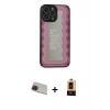 MARSİLYAN™- iPhone 13 Pro Max Kılıf Odak Klasik Serisi - Şeffaf Maxco Cam Ekran Koruyucu + Rainbow Kamera Lens Koruma Cam - KI