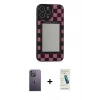 MARSİLYAN™- iPhone 13 Pro Max Kılıf Odak Klasik Serisi - Şeffaf Pasifik Cam Ekran Koruyucu + Neon Fosforlu Kamera Lens - BZ