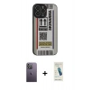 MARSİLYAN™- iPhone 13 Pro Max Kılıf Odak Klasik Serisi - Şeffaf Pasifik Cam Ekran Koruyucu + Neon Fosforlu Kamera Lens - BZ