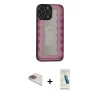 MARSİLYAN™- iPhone 13 Pro Max Kılıf Odak Klasik Serisi - Şeffaf Pasifik Cam Ekran Koruyucu + Pers Alüminyum Kamera Lens - GD