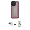 MARSİLYAN™- iPhone 13 Pro Max Kılıf Odak Klasik Serisi - Şeffaf Pasifik Cam Ekran Koruyucu + Pers Alüminyum Kamera Lens - LT