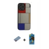 MARSİLYAN™- iPhone 13 Pro Max Kılıf Odak Klasik Serisi - Siyah 18D Cam Ekran Koruyucu + Shine Kamera Lens Koruma Cam - PE