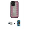 MARSİLYAN™- iPhone 13 Pro Max Kılıf Odak Klasik Serisi - Siyah 18D Cam Ekran Koruyucu + Rainbow Kamera Lens Koruma Cam - MI