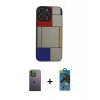 MARSİLYAN™- iPhone 13 Pro Max Kılıf Odak Klasik Serisi - Siyah 18D Cam Ekran Koruyucu + Neon Fosforlu Kamera Lens - YL