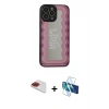 MARSİLYAN™- iPhone 13 Pro Max Kılıf Odak Klasik Serisi - Siyah 3D Antistatik Cam Ekran Koruyucu + Pers Alüminyum Kamera Lens - KI