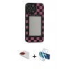 MARSİLYAN™- iPhone 13 Pro Max Kılıf Odak Klasik Serisi - Siyah 3D Antistatik Cam Ekran Koruyucu + Pers Alüminyum Kamera Lens - KI