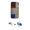 MARSİLYAN™- iPhone 13 Pro Max Kılıf Odak Klasik Serisi - Siyah 3D Antistatik Cam Ekran Koruyucu + Pers Alüminyum Kamera Lens - KI