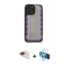MARSİLYAN™- iPhone 13 Pro Max Kılıf Odak Klasik Serisi - Siyah 3D Antistatik Cam Ekran Koruyucu + Pers Alüminyum Kamera Lens - KI