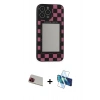 MARSİLYAN™- iPhone 13 Pro Max Kılıf Odak Klasik Serisi - Siyah 3D Antistatik Cam Ekran Koruyucu + Rainbow Kamera Lens Koruma Cam - KI