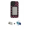 MARSİLYAN™- iPhone 13 Pro Max Kılıf Odak Klasik Serisi - Siyah 3D Antistatik Cam Ekran Koruyucu + Rainbow Kamera Lens Koruma Cam - REGD