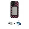 MARSİLYAN™- iPhone 13 Pro Max Kılıf Odak Klasik Serisi - Siyah 3D Antistatik Cam Ekran Koruyucu + Rainbow Kamera Lens Koruma Cam - MI