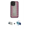 MARSİLYAN™- iPhone 13 Pro Max Kılıf Odak Klasik Serisi - Siyah 3D Antistatik Cam Ekran Koruyucu + Rainbow Kamera Lens Koruma Cam - MI