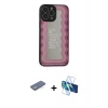 MARSİLYAN™- iPhone 13 Pro Max Kılıf Odak Klasik Serisi - Siyah 3D Antistatik Cam Ekran Koruyucu + Renkli Kamera Lens Koruma Cam - YL