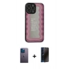 MARSİLYAN™- iPhone 13 Pro Max Kılıf Odak Klasik Serisi - Siyah 3D Antistatik Hayalet Cam Ekran Koruyucu + Neon Fosforlu Kamera Lens - MI