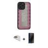 MARSİLYAN™- iPhone 13 Pro Max Kılıf Odak Klasik Serisi - Siyah 3D Antistatik Hayalet Cam Ekran Koruyucu + Pers Alüminyum Kamera Lens - GD
