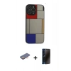 MARSİLYAN™- iPhone 13 Pro Max Kılıf Odak Klasik Serisi - Siyah 3D Antistatik Hayalet Cam Ekran Koruyucu + Renkli Kamera Lens Koruma Cam - TU