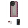 MARSİLYAN™- iPhone 13 Pro Max Kılıf Odak Klasik Serisi - Siyah 3D Antistatik Hayalet Cam Ekran Koruyucu + Pers Alüminyum Kamera Lens - KI