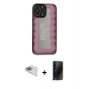 MARSİLYAN™- iPhone 13 Pro Max Kılıf Odak Klasik Serisi - Siyah 3D Antistatik Hayalet Cam Ekran Koruyucu + Pers Alüminyum Kamera Lens - SABE