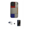MARSİLYAN™- iPhone 13 Pro Max Kılıf Odak Klasik Serisi - Siyah 3D Antistatik Hayalet Cam Ekran Koruyucu + Pers Alüminyum Kamera Lens - LT