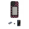 MARSİLYAN™- iPhone 13 Pro Max Kılıf Odak Klasik Serisi - Siyah 3D Antistatik Hayalet Cam Ekran Koruyucu + Renkli Kamera Lens Koruma Cam - SI