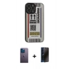MARSİLYAN™- iPhone 13 Pro Max Kılıf Odak Klasik Serisi - Siyah 3D Antistatik Hayalet Cam Ekran Koruyucu + Neon Fosforlu Kamera Lens - MI