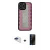 MARSİLYAN™- iPhone 13 Pro Max Kılıf Odak Klasik Serisi - Siyah 3D Antistatik Hayalet Cam Ekran Koruyucu + Pers Alüminyum Kamera Lens - LT