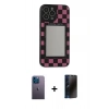 MARSİLYAN™- iPhone 13 Pro Max Kılıf Odak Klasik Serisi - Siyah 3D Antistatik Hayalet Cam Ekran Koruyucu + Neon Fosforlu Kamera Lens - MI