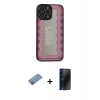 MARSİLYAN™- iPhone 13 Pro Max Kılıf Odak Klasik Serisi - Siyah 3D Antistatik Hayalet Cam Ekran Koruyucu + Shine Kamera Lens Koruma Cam - PE