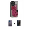 MARSİLYAN™- iPhone 13 Pro Max Kılıf Odak Klasik Serisi - Siyah 3D Antistatik Hayalet Cam Ekran Koruyucu + Neon Fosforlu Kamera Lens - MI