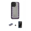 MARSİLYAN™- iPhone 13 Pro Max Kılıf Odak Klasik Serisi - Siyah 3D Antistatik Hayalet Cam Ekran Koruyucu + Renkli Kamera Lens Koruma Cam - TU