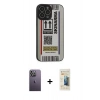 MARSİLYAN™- iPhone 13 Pro Max Kılıf Odak Klasik Serisi - Siyah 6D Mat Seramik Hayalet Nano Ekran Koruyucu + Neon Fosforlu Kamera Lens - BZ