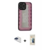 MARSİLYAN™- iPhone 13 Pro Max Kılıf Odak Klasik Serisi - Siyah 6D Mat Seramik Hayalet Nano Ekran Koruyucu + Lacivert Pers Alüminyum Kamera Lens