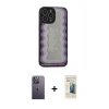 MARSİLYAN™- iPhone 13 Pro Max Kılıf Odak Klasik Serisi - Siyah 6D Mat Seramik Hayalet Nano Ekran Koruyucu + Neon Fosforlu Kamera Lens - BZ