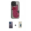 MARSİLYAN™- iPhone 13 Pro Max Kılıf Odak Klasik Serisi - Siyah 6D Mat Seramik Hayalet Nano Ekran Koruyucu + Neon Fosforlu Kamera Lens - MI