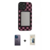 MARSİLYAN™- iPhone 13 Pro Max Kılıf Odak Klasik Serisi - Siyah 6D Mat Seramik Hayalet Nano Ekran Koruyucu + Neon Fosforlu Kamera Lens - MI