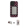 MARSİLYAN™- iPhone 13 Pro Max Kılıf Odak Klasik Serisi - Siyah Bilvis 3D Cam Ekran Koruyucu + Kırmızı Rainbow Kamera Lens Koruma Cam