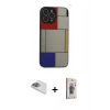 MARSİLYAN™- iPhone 13 Pro Max Kılıf Odak Klasik Serisi - Siyah Bilvis 3D Cam Ekran Koruyucu + Pers Alüminyum Kamera Lens - SABE