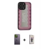 MARSİLYAN™- iPhone 13 Pro Max Kılıf Odak Klasik Serisi - Siyah Bilvis 3D Cam Ekran Koruyucu + Neon Fosforlu Kamera Lens - YL