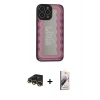 MARSİLYAN™- iPhone 13 Pro Max Kılıf Odak Klasik Serisi - Siyah Bilvis 3D Mat Cam Ekran Koruyucu + Raze Metal Kamera Lens - GD