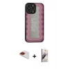 MARSİLYAN™- iPhone 13 Pro Max Kılıf Odak Klasik Serisi - Siyah Bilvis 3D Mat Cam Ekran Koruyucu + Pers Alüminyum Kamera Lens - KI