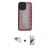 MARSİLYAN™- iPhone 13 Pro Max Kılıf Odak Klasik Serisi - Siyah Bilvis 3D Mat Cam Ekran Koruyucu + Pers Alüminyum Kamera Lens - SABE