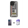 MARSİLYAN™- iPhone 13 Pro Max Kılıf Odak Klasik Serisi - Siyah Bilvis 5in1 3D Magic Cam Ekran Koruyucu + Neon Fosforlu Kamera Lens - MI
