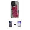MARSİLYAN™- iPhone 13 Pro Max Kılıf Odak Klasik Serisi - Siyah Bilvis 5in1 3D Magic Cam Ekran Koruyucu + Neon Fosforlu Kamera Lens - MI