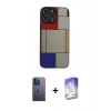 MARSİLYAN™- iPhone 13 Pro Max Kılıf Odak Klasik Serisi - Siyah Bilvis 5in1 3D Magic Cam Ekran Koruyucu + Neon Fosforlu Kamera Lens - MI