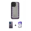 MARSİLYAN™- iPhone 13 Pro Max Kılıf Odak Klasik Serisi - Siyah Bilvis 5in1 3D Magic Cam Ekran Koruyucu + Neon Fosforlu Kamera Lens - MI