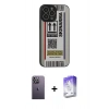 MARSİLYAN™- iPhone 13 Pro Max Kılıf Odak Klasik Serisi - Siyah Bilvis 5in1 3D Magic Cam Ekran Koruyucu + Neon Fosforlu Kamera Lens - BZ